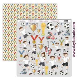 papel scrap scp657 Pasion por el futbol 30x30 Dayka
