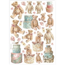 Papel Arroz A4 teddy beards de Stamperia