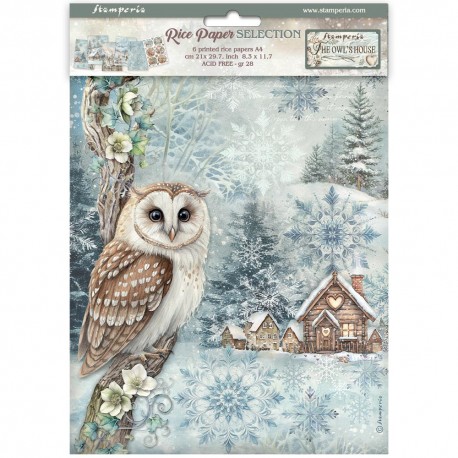 set 6 Papel Arroz A4 The owls House de Stamperia