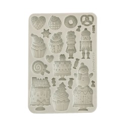 Molde silicona A5  candy christmas stamperia