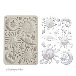 Molde silicona A5  Sun and moon stamperia