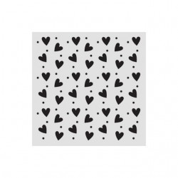 stencil 12X12 cm corazones, Stamperia